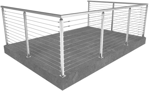 cable railing miami square floor mounted 42 in